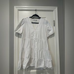 Zara White Tiered Mini Dress